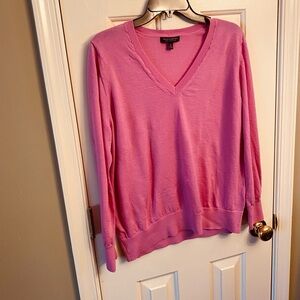 Banana Republic Vibrant Pink V-Neck Sweater